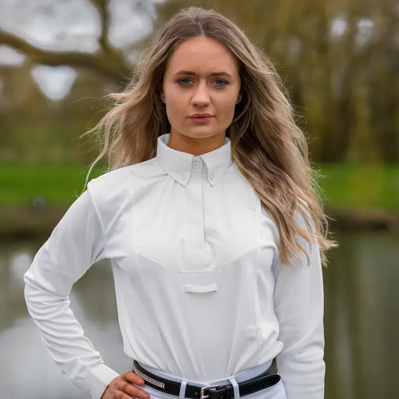 HY Dedham Long Sleeved Tie Shirt-White XL