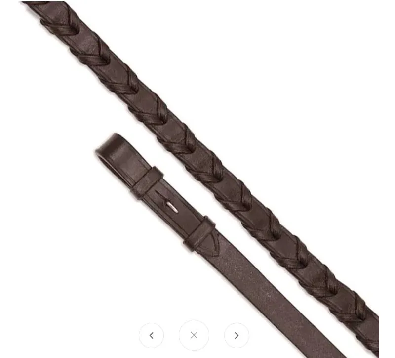 Laced Leather Reins Brown Full