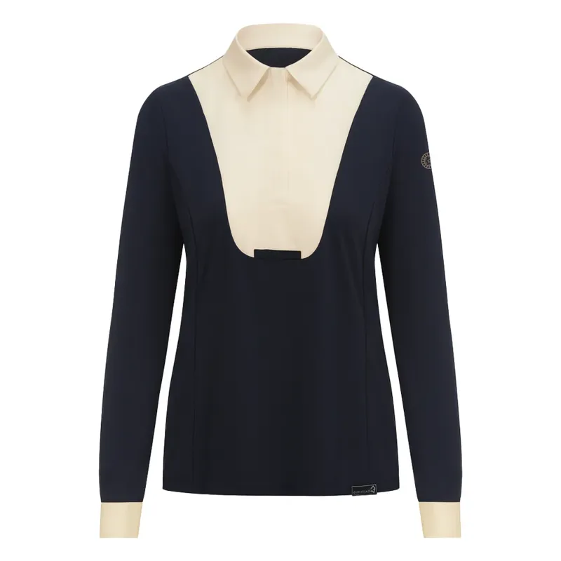 Elite Long Sleeved Show Shirt Navy/Cream