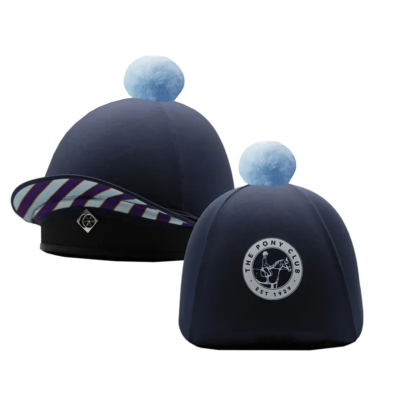 Official Junior Pony Club 2in1 Hat Silk Navy