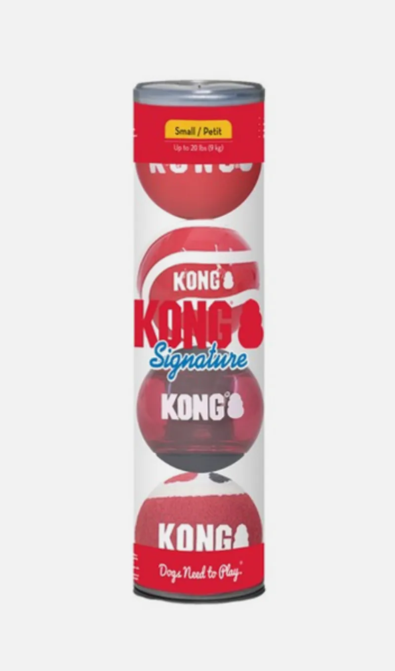 KONG Signature Balls - ASSORTED small x 4 pack