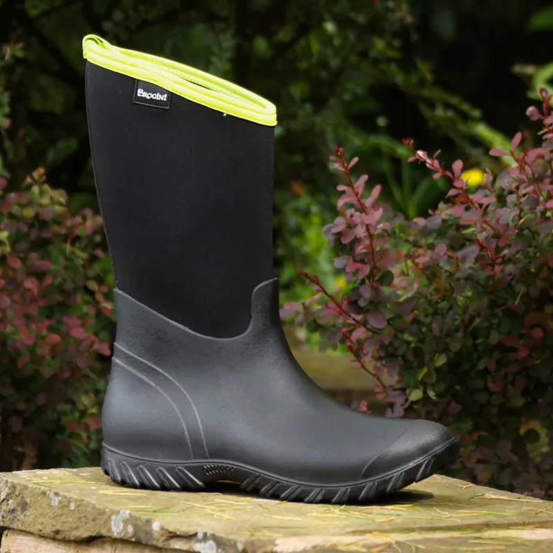 Brogini Belmont Wellies Black/Lime-1