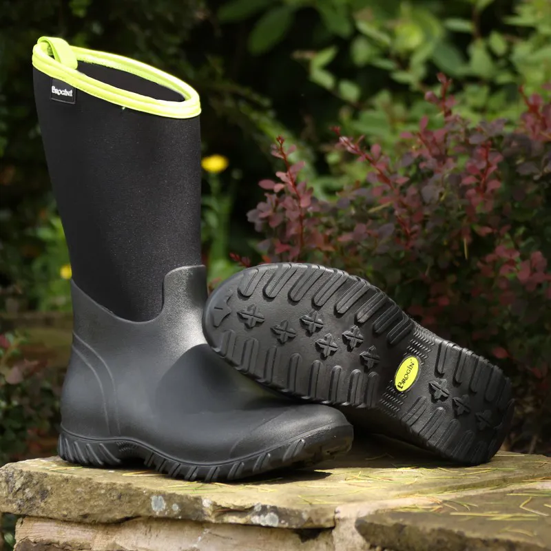 Brogini Belmont Wellies Black/Lime-2