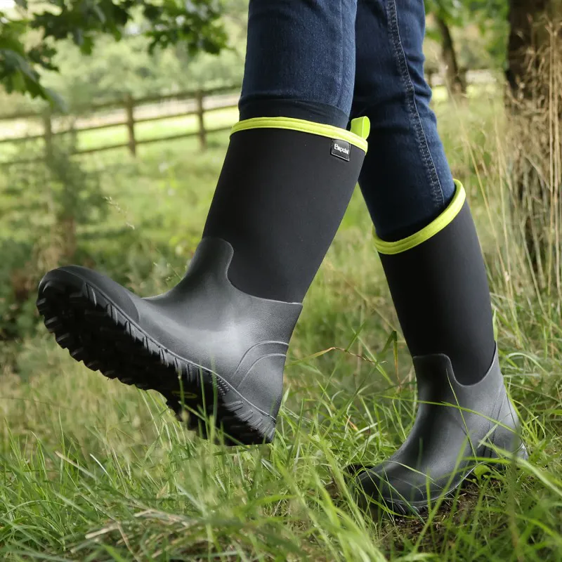 Brogini Belmont Wellies Black/Lime-3
