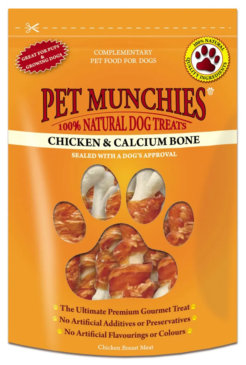 Pet Munchies Chicken  and  Calcium Bones 100g