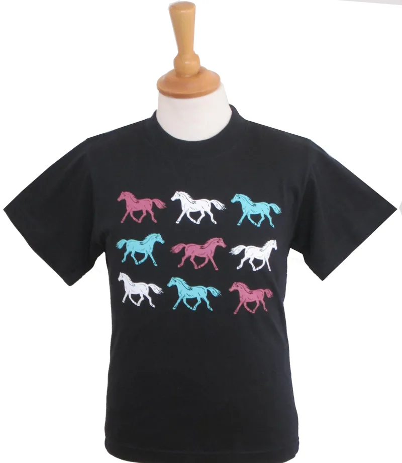 British Country Collection Rainbow Horses T-Shirt