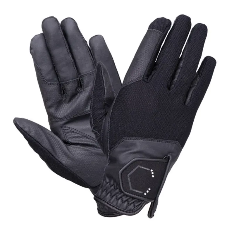Coldstream Blakelaw Diamante Riding Gloves - - Black/Silver child