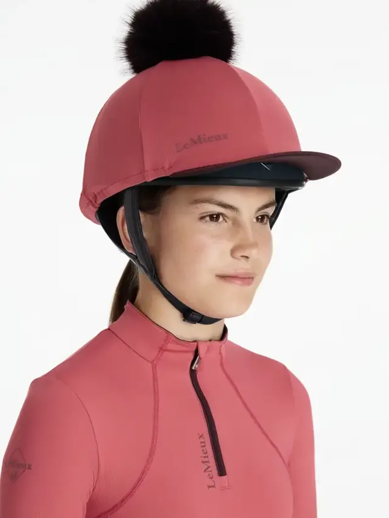 LeMieux Pom Pom Hat Silk Cranberry