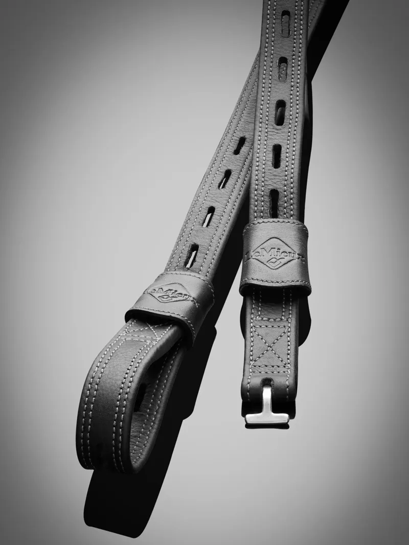LeMieux Vector Close Contact Stirrup Leather Black 70cm