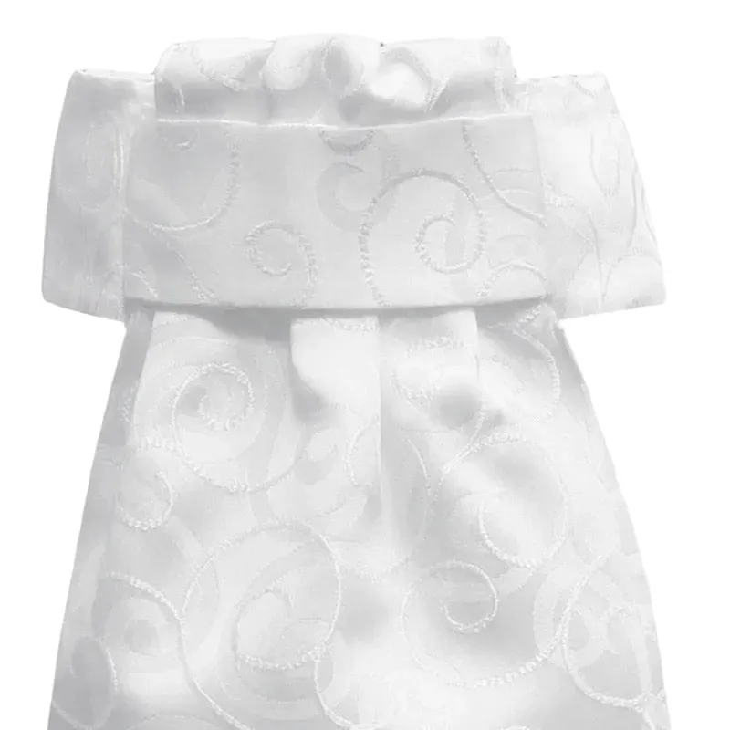 Deluxe Ready Tied Stock-Barcelona Swirl - White